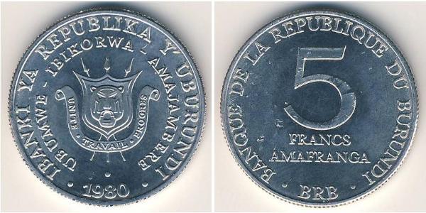 5 Franc 蒲隆地 铝 