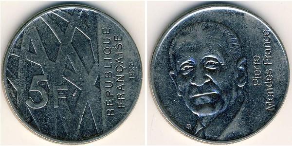 5 Franc 法蘭西第五共和國 镍 