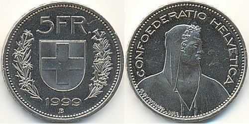5 Franc 瑞士 銅/镍 