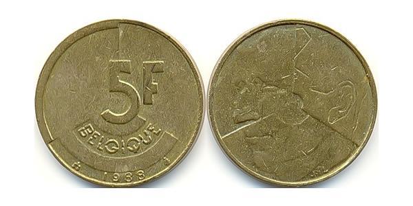 5 Franc 比利时 黃銅 