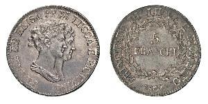 5 Franchi / 5 Franc Italian city-states Argent 