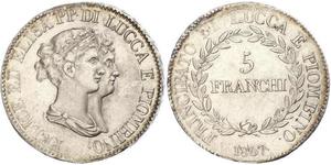 5 Franchi / 5 Franc Italian city-states Argent 