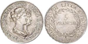 5 Franchi / 5 Franc Italian city-states Argent 