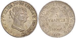 5 Franchi / 5 Franc Italian city-states Argent 