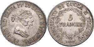5 Franchi / 5 Franc Italian city-states Argento 