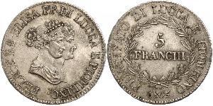 5 Franchi / 5 Franc Italian city-states Argento 