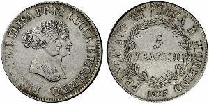 5 Franchi / 5 Franc Italian city-states Argento 