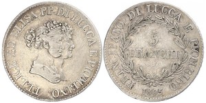 5 Franchi / 5 Franc Italian city-states Argento 