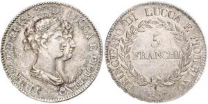5 Franchi / 5 Franc Italian city-states Argento 