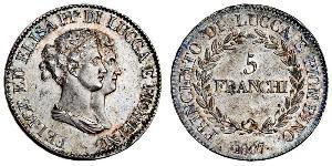 5 Franchi / 5 Franc Italian city-states Argento 