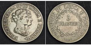 5 Franchi / 5 Franc Italian city-states Argento 