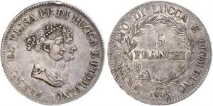 5 Franchi / 5 Franc Italian city-states Argento 