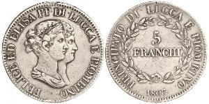 5 Franchi / 5 Franc Italian city-states Argento 