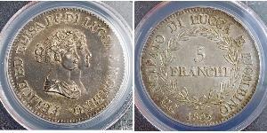 5 Franchi / 5 Franc Italian city-states Argento 
