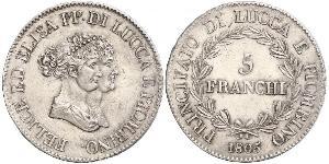 5 Franchi / 5 Franc Italian city-states Argento 
