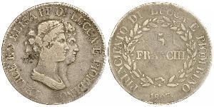 5 Franchi / 5 Franc Italian city-states Plata 