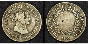 5 Franchi / 5 Franc Italian city-states Plata 