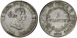 5 Franchi / 5 Franc Italian city-states Silber 