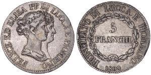 5 Franchi / 5 Franc Italian city-states Silber 