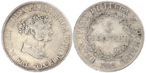 5 Franchi / 5 Franc Italian city-states Silver 