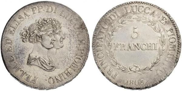 5 Franchi / 5 Franc Italian city-states Silver 