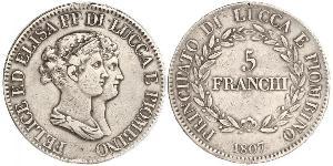 5 Franchi / 5 Franc Italian city-states 銀 