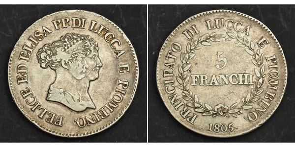5 Franchi / 5 Franc Italian city-states 銀 