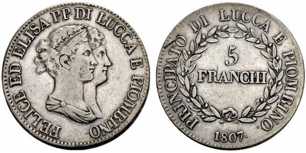 5 Franchi / 5 Franc Italian city-states 銀 