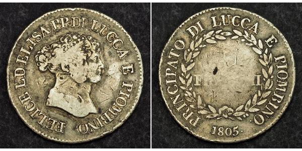 5 Franchi / 5 Франк Italian city-states Серебро 