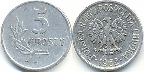 5 Grosh Repubblica Popolare di Polonia (1952-1990) Alluminio 