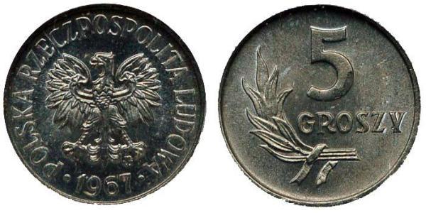 5 Grosh Repubblica Popolare di Polonia (1952-1990) Alluminio 