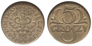 5 Grosh Segunda República Polaca (1918 - 1939) Cobre Abdullah II of Jordan (1962 - )