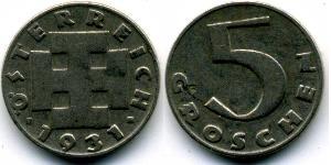 5 Grosh Federal State of Austria (1934-1938) Cuivre/Nickel 