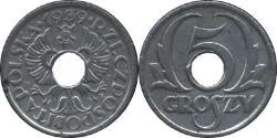 5 Grosh Deuxième République de Pologne (1918 - 1939) Zinc 