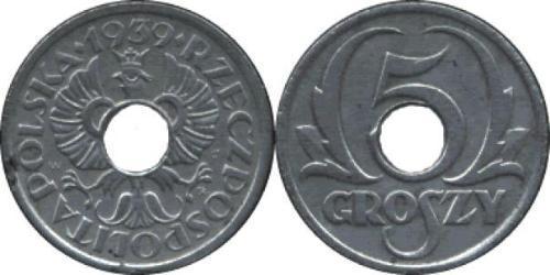 5 Grosh Deuxième République de Pologne (1918 - 1939) Zinc 