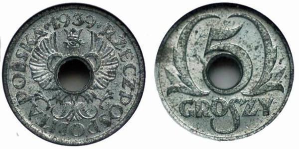 5 Grosh Second Polish Republic (1918 - 1939) Zinc 