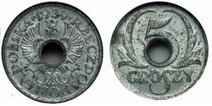 5 Grosh Segunda República Polaca (1918 - 1939) Zinc 