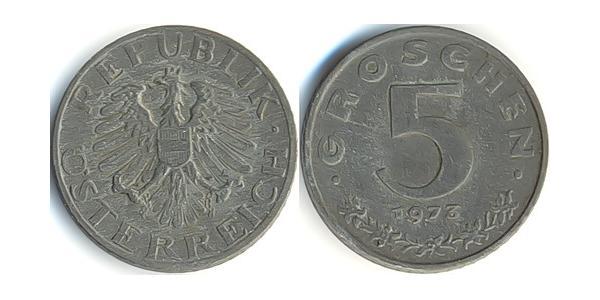 5 Grosh Besetztes Nachkriegsösterreich / Republik Österreich (1955 - ) Zink 