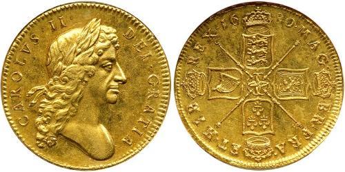 5 Guinea Kingdom of England (927-1649,1660-1707) Gold Charles II (1630-1685)