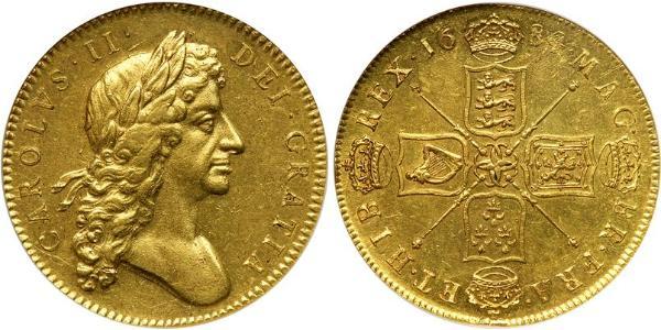 5 Guinea Kingdom of England (927-1649,1660-1707) Gold Charles II (1630-1685)