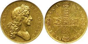 5 Guinea Königreich England (927-1649,1660-1707) Gold Karl II (1630-1685)