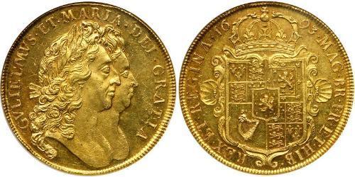 5 Guinea Königreich England (927-1649,1660-1707) Gold Wilhelm III (1650-1702)