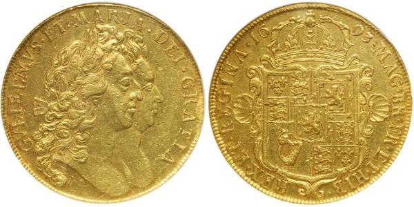 5 Guinea Königreich England (927-1649,1660-1707) Gold Wilhelm III (1650-1702)