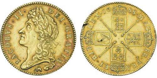 5 Guinea 英格兰王国 金 James II (1633-1701)
