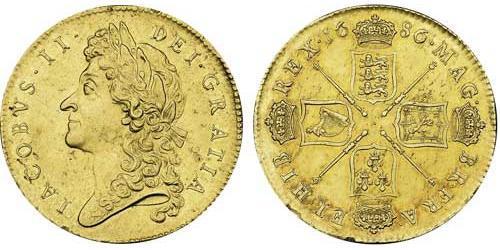 5 Guinea 英格兰王国 金 James II (1633-1701)