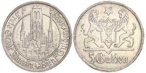 5 Gulden Gdansk (1920-1939) Argent 