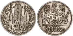 5 Gulden Gdansk (1920-1939) Argent 