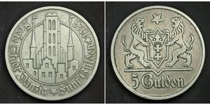 5 Gulden Gdansk (1920-1939) Argent 