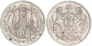 5 Gulden Gdansk (1920-1939) Argent 