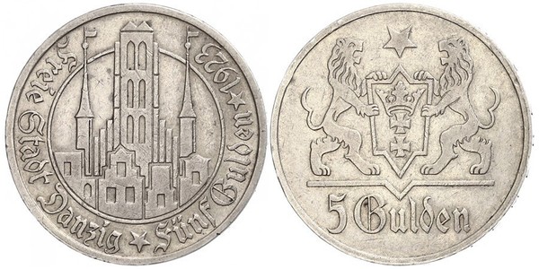 5 Gulden Gdansk (1920-1939) Argent 